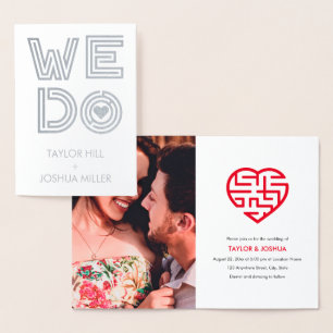 A-maze-ing Love   We Do Maze Heart Wedding Foil Card