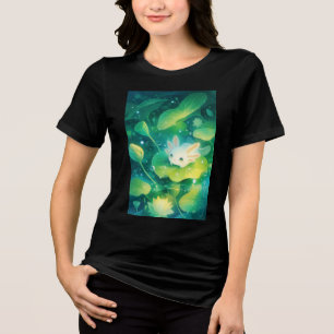 A Meadow of Petals Axolotl Secret Pond Tri-Blend Shirt