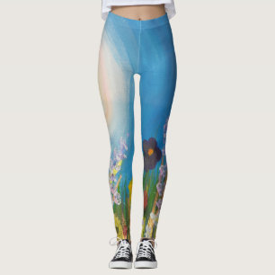 A meadow of wildflowers leggings