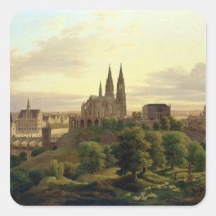 A Medieval Town in 1830, 1830 Square Sticker