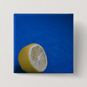 A Mediterranean Lemon 2 Inch Square Button