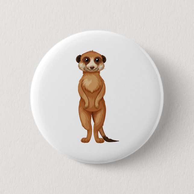 A meerkat cartoon 2 inch round button (Front)