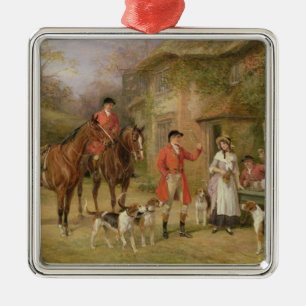 A Meeting at the Three Pigeons Metal Ornament