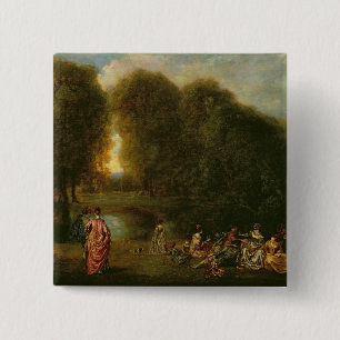 A Meeting in a Park 2 Inch Square Button