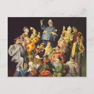 A MEETING OF CLOWNS Office Humour Circus Act 3 rin Postcard