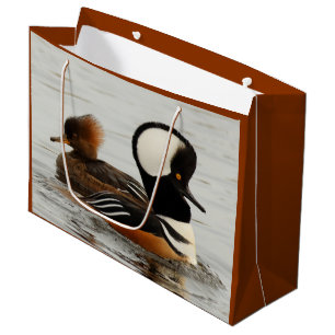 A Meeting of Hooded Mergansers Large Gift Bag