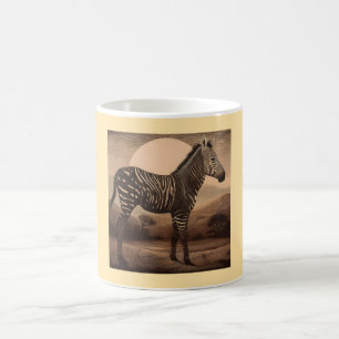 A Melanistic Zebra Grazing Coffee Mug