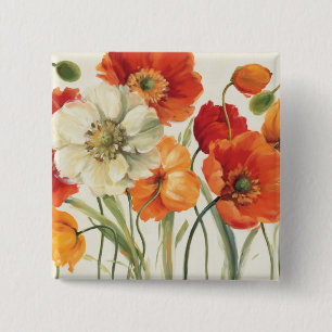 A Melody of Poppies 2 Inch Square Button