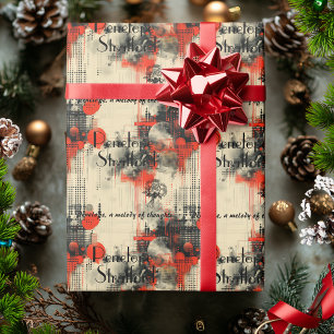 A melody of thoughts in red and black wrapping paper