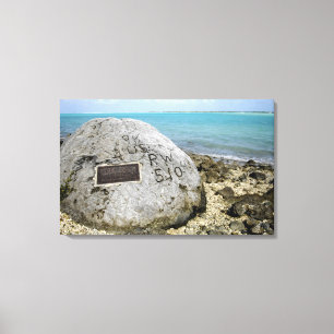 A memorial to prisoners of war on Wake Island Canvas Print
