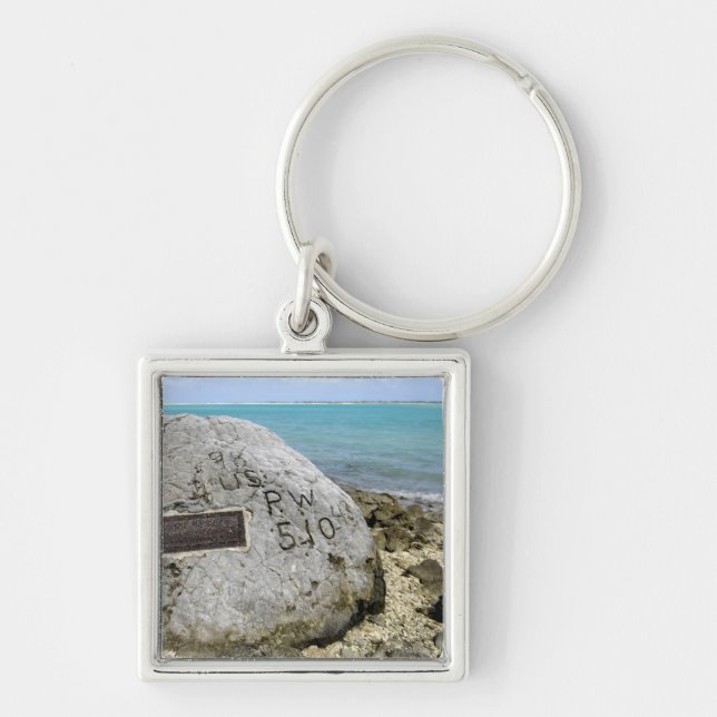 A memorial to prisoners of war on Wake Island Keychain (Front)
