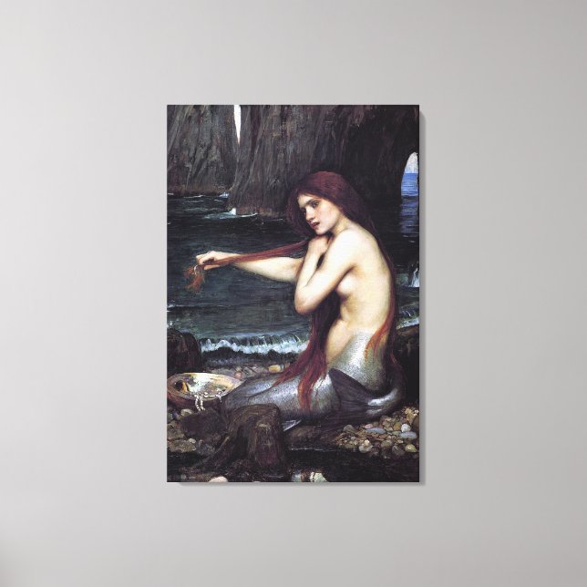 A Mermaid by J W Waterhouse, 1901 Canvas Print (Front)