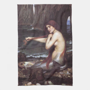 A Mermaid by J W Waterhouse, 1901 Kitchen Towel