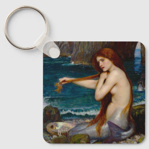 A Mermaid, c. 1900 by John Waterhouse Keychain