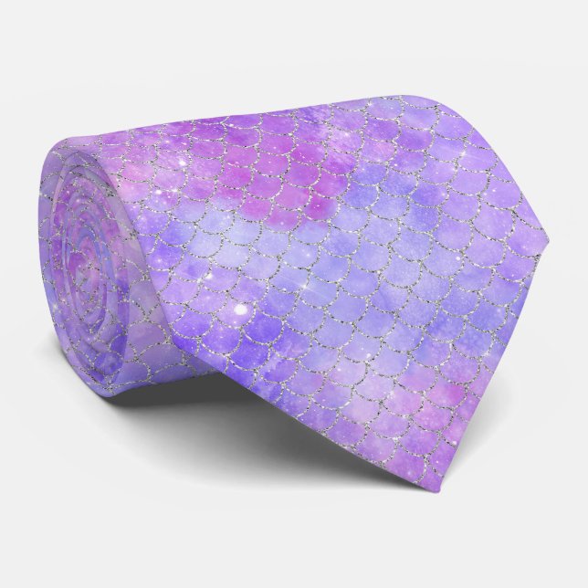 A Mermaid Galaxy Series Design 3  Tie (Rolled)