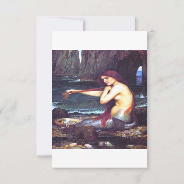 A Mermaid John William Waterhouse Save The Date (Front)
