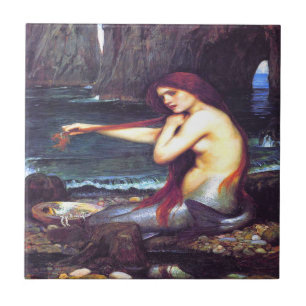 A Mermaid John William Waterhouse Tile
