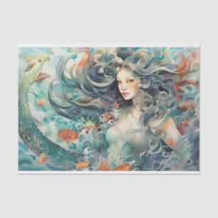 A Mermaid with Sea Serpent Tissue Paper
