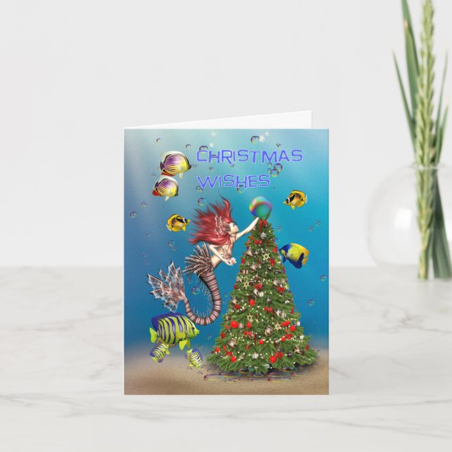 A Mermaids Christmas Wishes Card (Front)