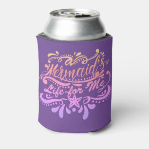 A Mermaid's Life For Me Purple Starfish Can Cooler
