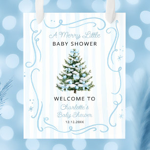 A Merry Blue Little Blue Baby Shower Welcome Poster