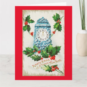 A Merry Christmas and a Happy New Year- clock Card