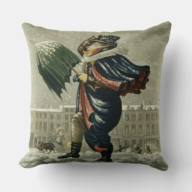 A Merry Christmas and a Happy New Year in London, Throw Pillow (Front)