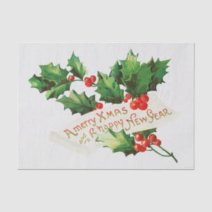 A Merry Christmas and a Happy New Year Vintage Tissue Paper