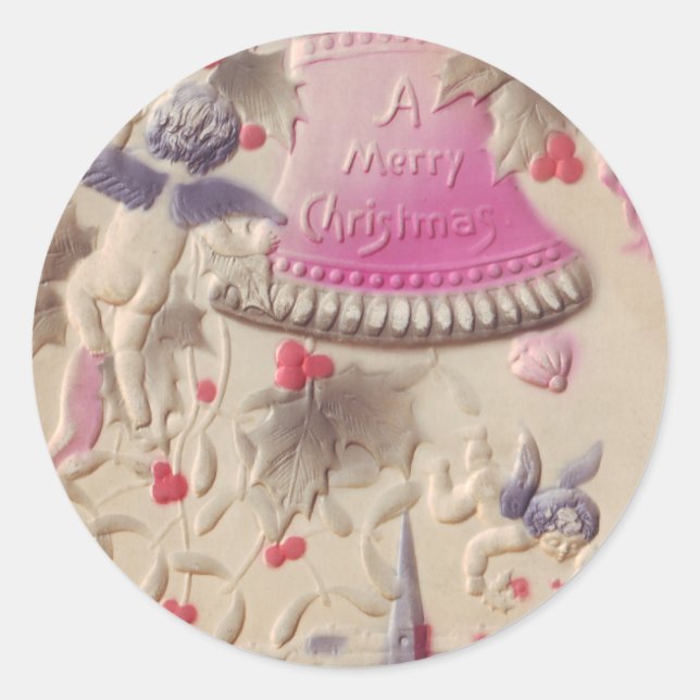 A Merry Christmas Dutch Girl Classic Round Sticker (Front)