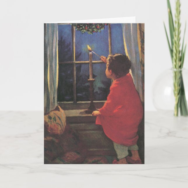 A Merry Christmas Eve by Jessie Willcox Smith Holiday Card (Front)