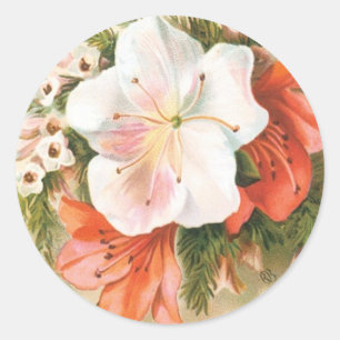 A Merry Christmas Flower Classic Round Sticker