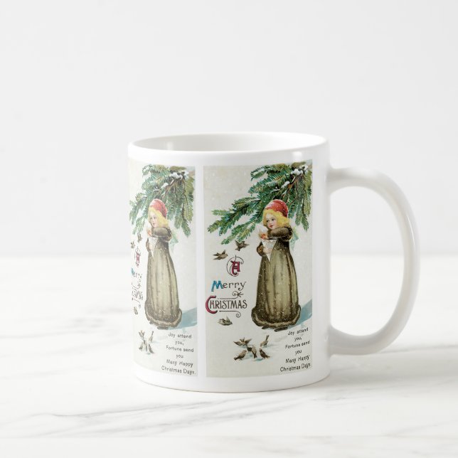 "A Merry Christmas" Girl Coffee Mug (Right)