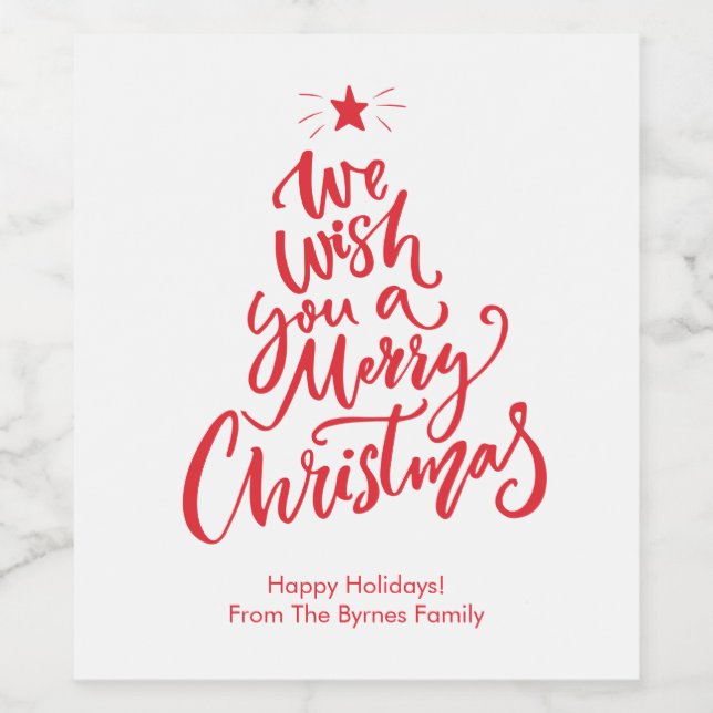 A Merry Christmas Personalized Wine Labels (Single Label)