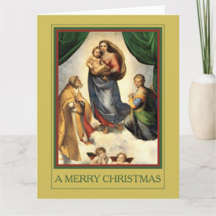 A MERRY CHRISTMAS Raphael Madonna and Christ Child Card