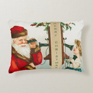 A Merry Christmas Santa Claus by Ellen Clapsaddle Accent Pillow