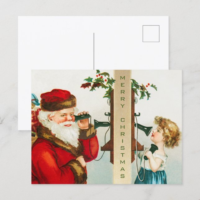 A Merry Christmas Santa Claus by Ellen Clapsaddle Holiday Postcard (Front/Back)