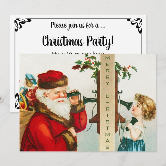 A Merry Christmas Santa Claus by Ellen Clapsaddle Invitation (Front/Back)