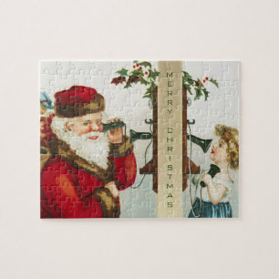 A Merry Christmas Santa Claus by Ellen Clapsaddle Jigsaw Puzzle