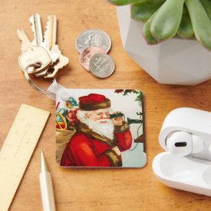 A Merry Christmas Santa Claus by Ellen Clapsaddle Keychain