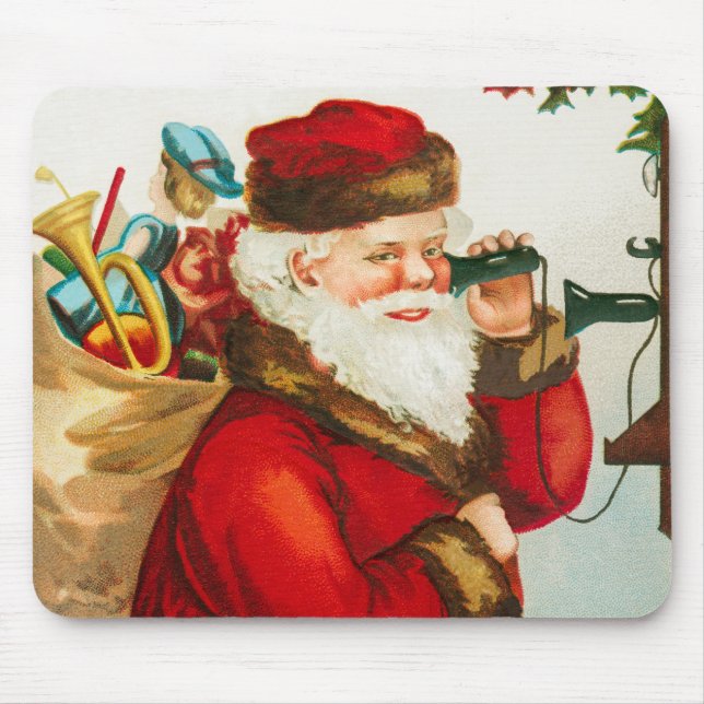A Merry Christmas Santa Claus by Ellen Clapsaddle Mouse Pad (Front)