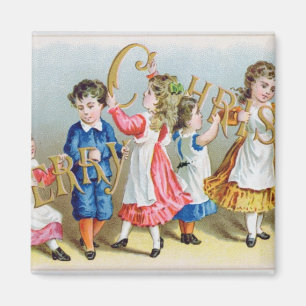 A Merry Christmas', Victorian postcard Magnet
