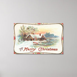 A Merry ChristmasA Country Scene Canvas Print