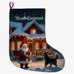 A Merry Festive Christmas Holiday  Large Christmas Stocking