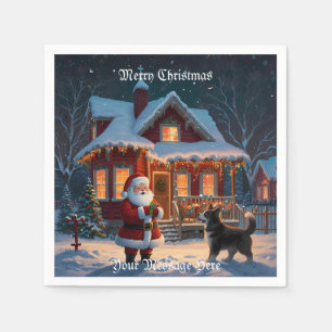 A Merry Festive Christmas Holiday  Napkin