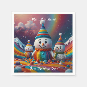 A Merry Festive Christmas Holiday Napkin