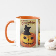 A Merry Halloween by Ellen Clapsaddle, Vintage Cat