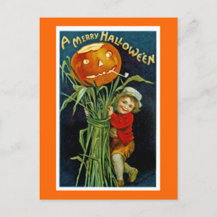 A Merry Halloween Holiday Postcard