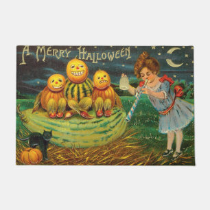 A Merry Halloween-Quirky Kitshcy Vintage Card Doormat