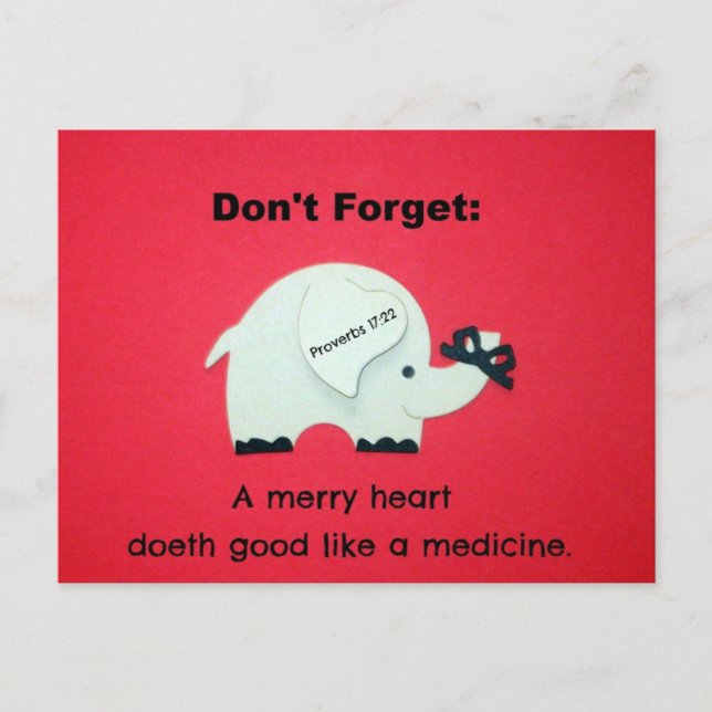 A Merry Heart Doeth Good Like a Medicine Holiday Postcard (Front)