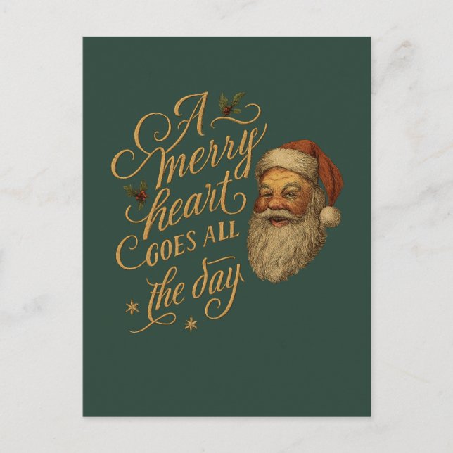 A Merry Heart Goes all the Day  Postcard (Front)